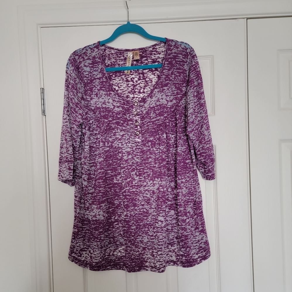 Sheer henley style tunic